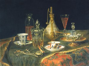 Crystal of Bohemia, te och en klocka